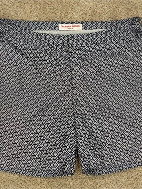 Orlebar Brown Black & White Geometric Swim Shorts
